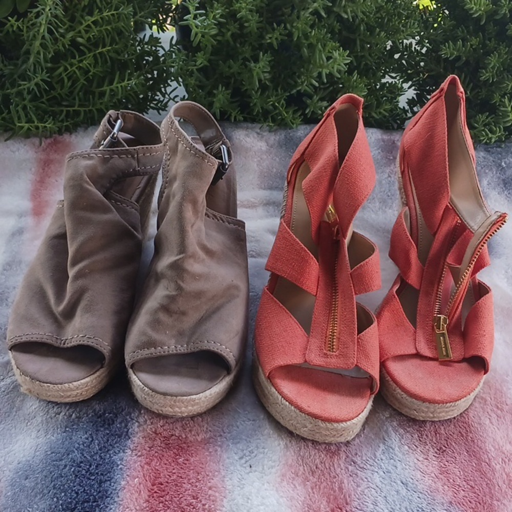 2 pairs of espadrille wedges. Lightly used.